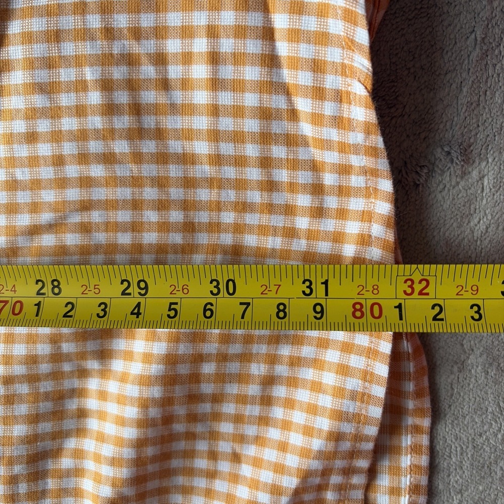 Gitman Bros Button Down Shirt Mens Large Orange Check Long Sleeve Made in USA - Picture 5 of 7